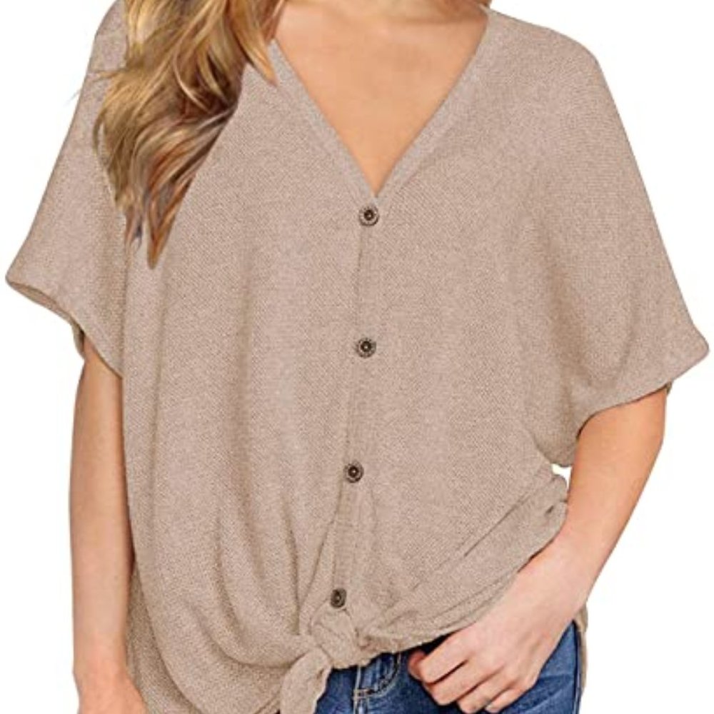 IWOLLENCE Womens Henley Blouse Size Small